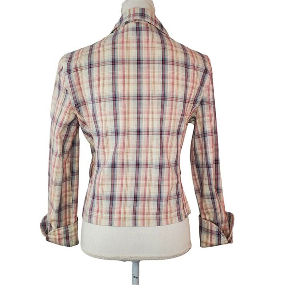 Toi & Moi Jacket Womens EU XL (Small) Red white Blue Cotton Button Front Cropped - Picture 2 of 7